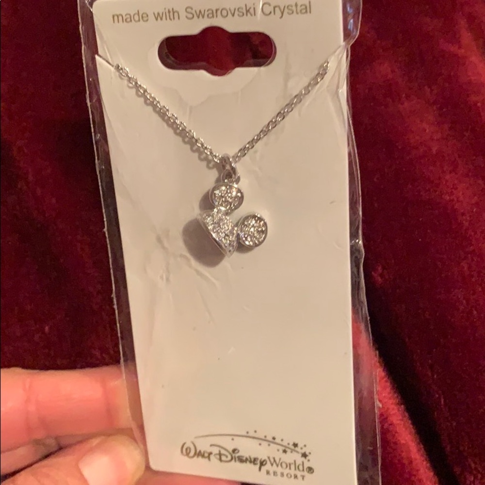 Disney Swarovski Mickey Hat Charm Necklace